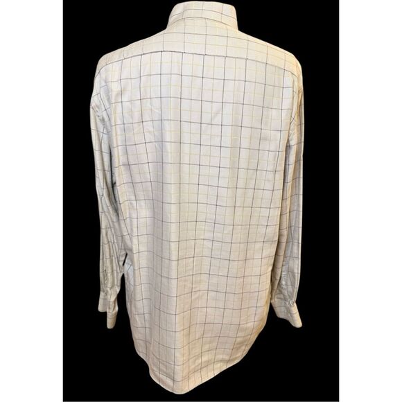 Alan Flusser Men’s Button Down  Plaid Shirt Large 100% Cotton Thick - Picture 9 of 12